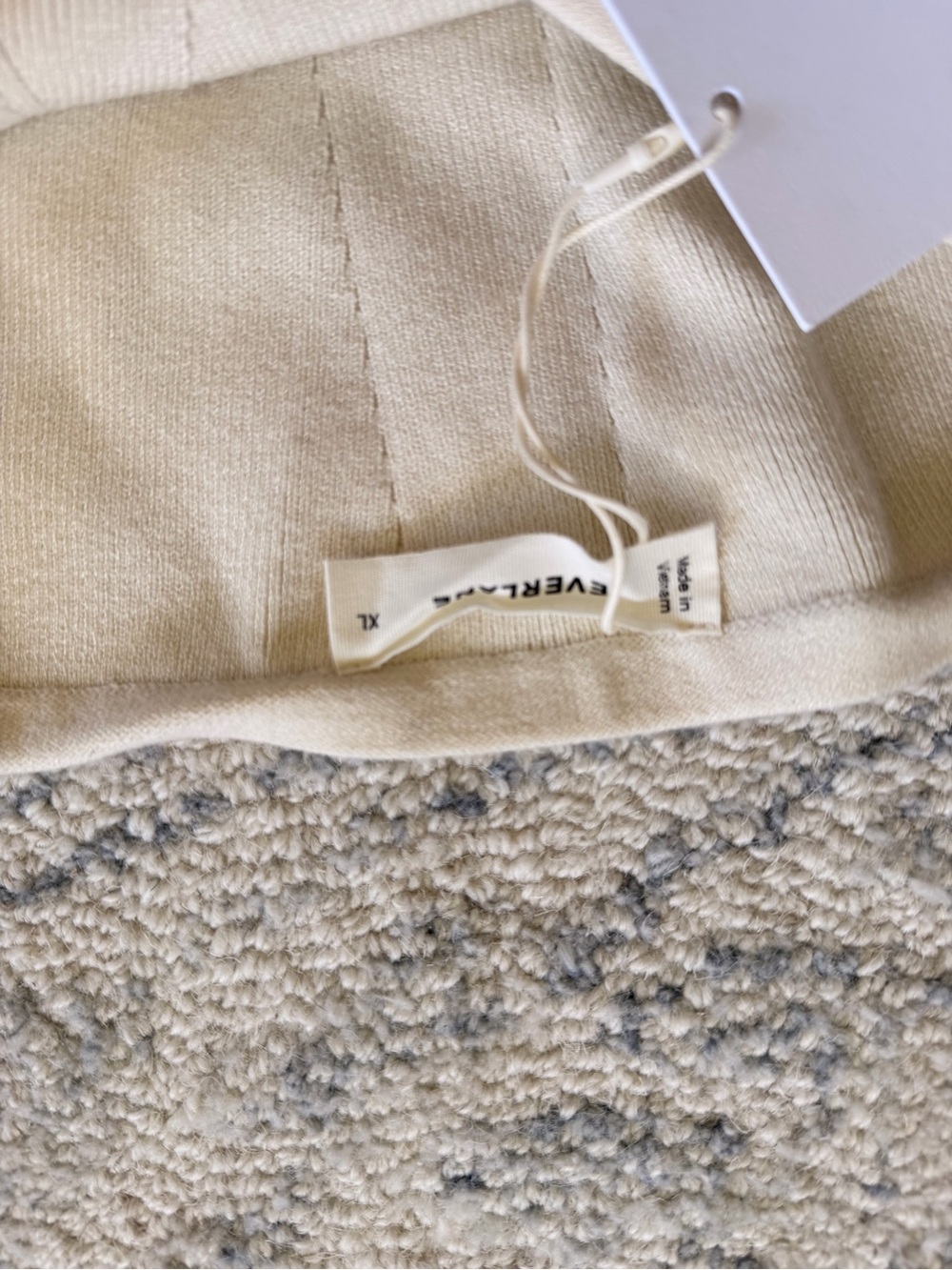 EVERLANE Cream Knit strapless tube top - Picture 3 of 3